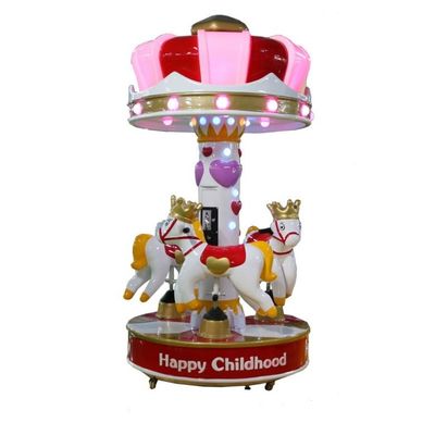 Amusement Park Mini Carousel Kiddie Ride Horse Machine For Children 110KG Load