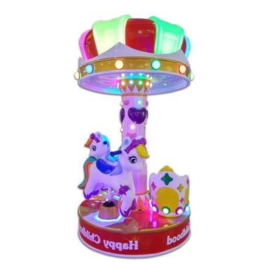 Amusement Park Mini Carousel Kiddie Ride Horse Machine For Children 110KG Load