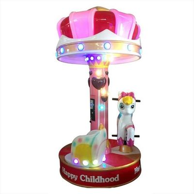 Amusement Park Mini Carousel Kiddie Ride Horse Machine For Children 110KG Load
