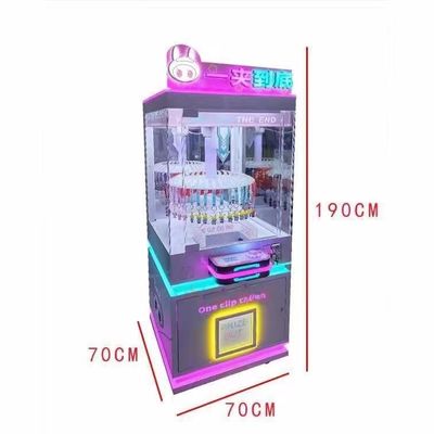 Metal Acrylic Plastic Coin Operated Lucky Wheel Gift Claw Game Machine for Your Store
