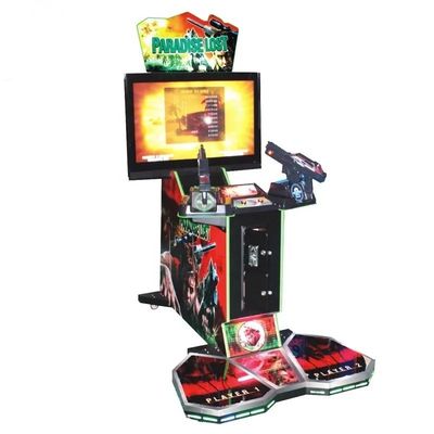 US PLUG 42" Paradise Lost Kids Pusher Arcade Shooting Gun Game Machine with Plug Type