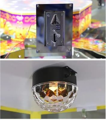 6 Player Mini Coin Pusher Arcade Game Machine Wheel Fortune Bonus