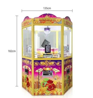 6 Player Mini Coin Pusher Arcade Game Machine Wheel Fortune Bonus