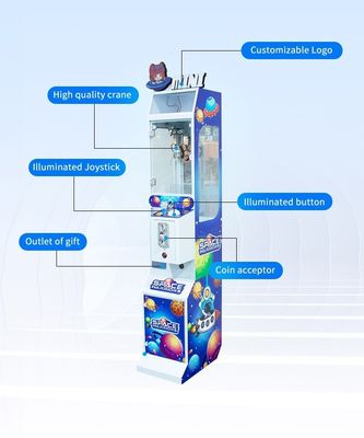 Amusement Game Center Suitable Mini Plush Toy Claw Crane Candy Claw Machine with Claw