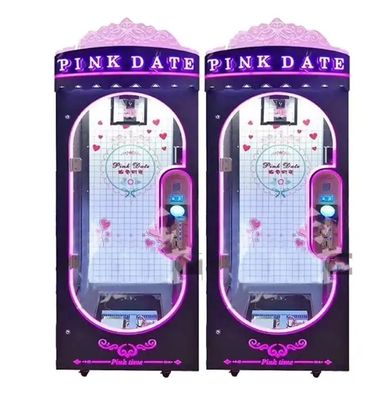 50KG Customized Black Pink Date Arcade Coin Operated Games Claw Machine Prize Cutting