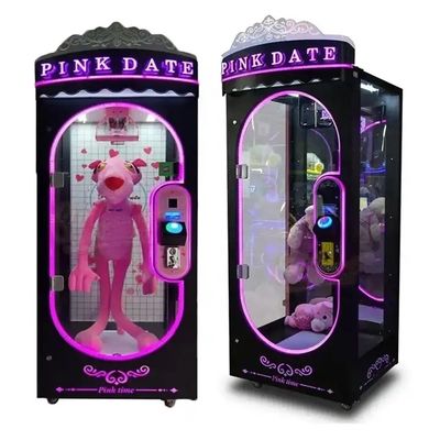 50KG Customized Black Pink Date Arcade Coin Operated Games Claw Machine Prize Cutting