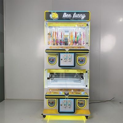 4 Players Crane Arcade Game Gift Mini Claw Machine Coin Operated for 3-4 Inches Plush Toys