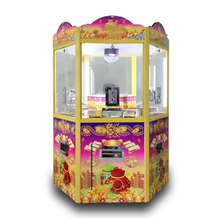 6 Person Arcade Game Machine Jackpot Token Penny Coin Pusher 220V